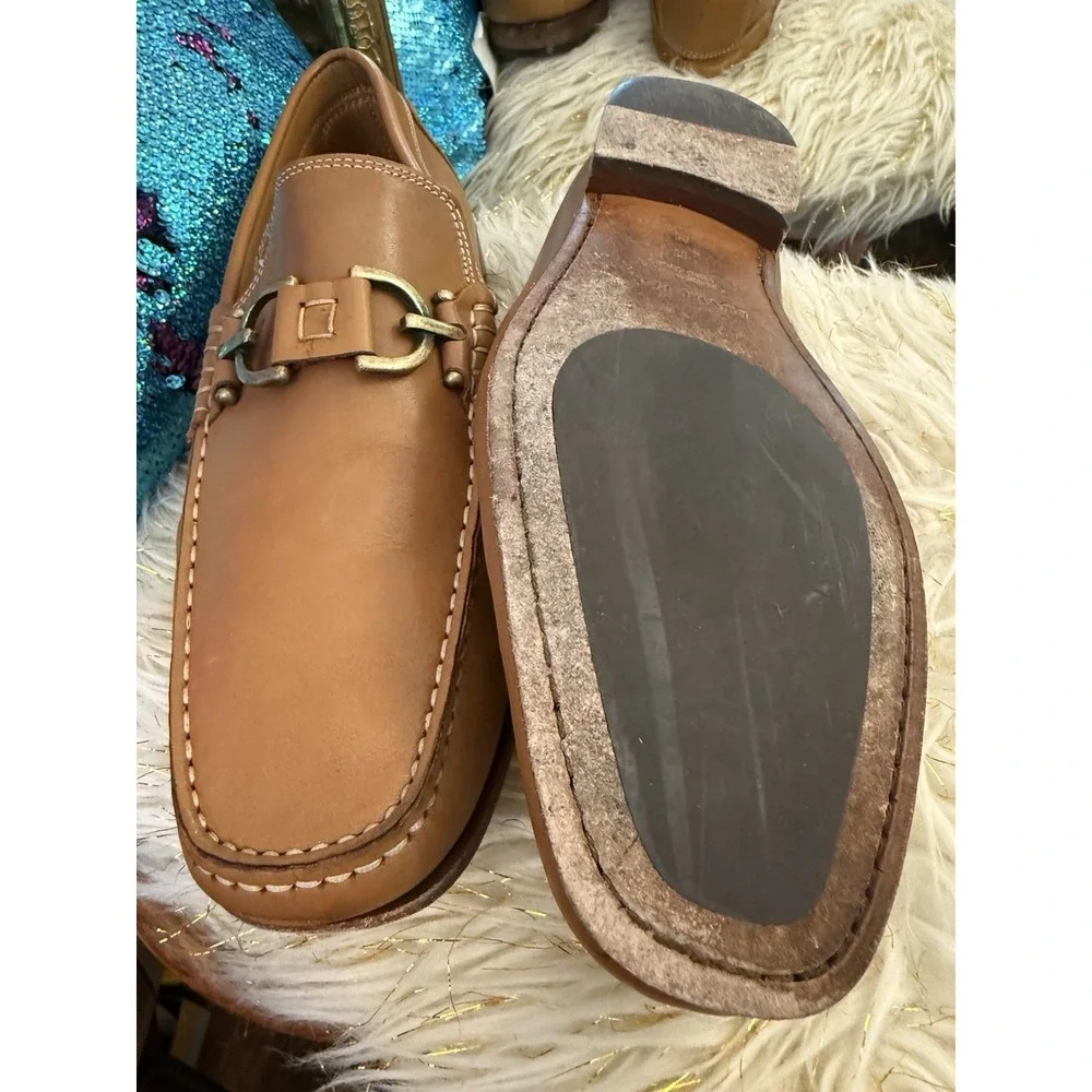 Donald J Pliner Men's Dacio Dipped Calf Loafer Saddle Tan Brown Size 8